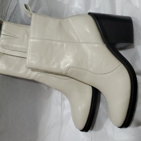 Steve Madden Lina bone leather chunky heel square toe ankle‎ boots size 11 new - Picture 6 of 11